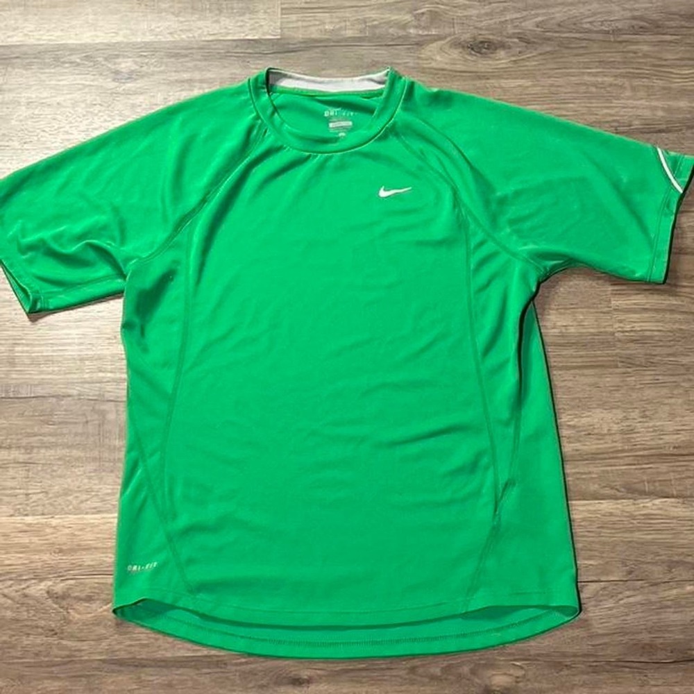 Nike Green Dri-Fit‎ Retro Tech Sportswear Running Train Shirt Small